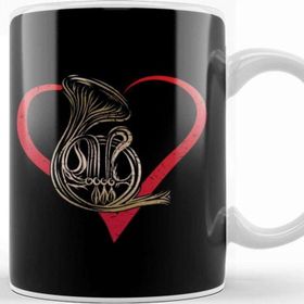 Baskı Dükkanı Instrumentalist Musician Hornist French Horn Heart Music Loves Gift Kupa