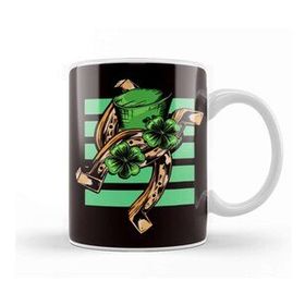 Baskı Dükkanı Irish Ireland Horseshoe Lucky Shamrock Saint Patrick Day Kupa