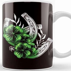 Baskı Dükkanı Irish Ireland Horseshoe Lucky Shamrock Saint Patrick Day Kupa
