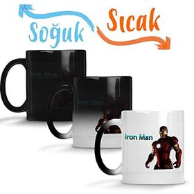 Baskı Dükkanı Iron Man 01 Sihirli Porselen Kupa
