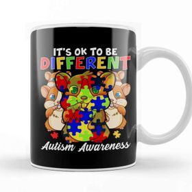 Baskı Dükkanı It S Ok To Be Different Autism Awareness Bunnies Kupa