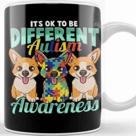 Baskı Dükkanı It S Ok To Be Different Autism Awareness Heart Kupa
