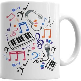 Baskı Dükkanı Iyi Zıplayanlar Müzik Notları Ve Semboller Müzik Notolar Kupa