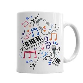 Baskı Dükkanı Iyi Zıplayanlar Müzik Notları Ve Semboller Müzik Notolar Kupa