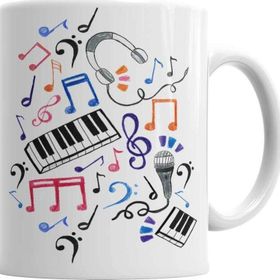 Baskı Dükkanı Iyi Zıplayanlar Müzik Notları Ve Semboller Müzik Notolar Kupa