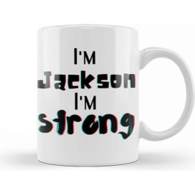 Baskı Dükkanı Jackson Name Personalized Custom Vintage Retro Rainbow Design Gift Baby Gift For Him Kupa