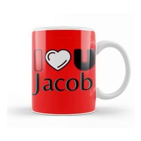 Baskı Dükkanı Jacob Name Personalized Custom Vintage Retro Rainbow Design Gift Baby Gift For Him Kupa