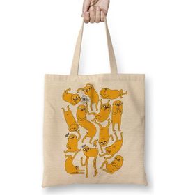 Baskı Dükkanı Jake Jake Jake Adventure Time Bez Uzun Saplı Krem Rengi Çanta