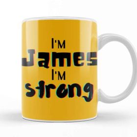 Baskı Dükkanı James Name Custom Design Gift Baby Gift For Him Kupa