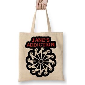 Baskı Dükkanı Janes Addiction Bez Uzun Saplı Krem Rengi Çanta