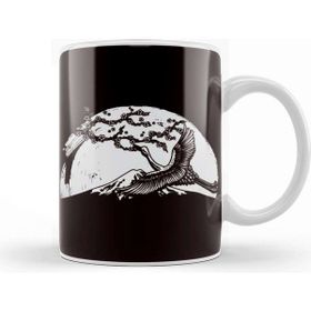 Baskı Dükkanı Japan Crane Stork Sakura Cherry Blossom Tree Japanese Art Kupa Bardak