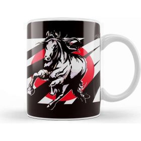 Baskı Dükkanı Japan Flag Horse Riding Equestrian Sport Saddle Horseshoe Kupa Bardak