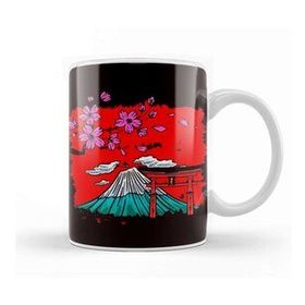 Baskı Dükkanı Japan Sakura Cherry Blossom Tree Volcano Japanese Art Nature Kupa