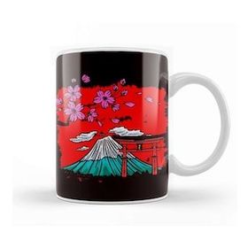 Baskı Dükkanı Japan Sakura Cherry Blossom Tree Volcano Japanese Art Nature Kupa