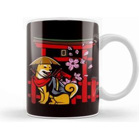 Baskı Dükkanı Japan Sakura Dog Shiba Inu Cherry Blossom Tree Japanese Art Kupa Bardak