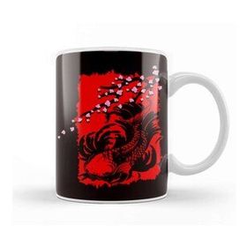 Baskı Dükkanı Japan Sakura Fish Cherry Blossom Tree Japanese Art Nature Porselen Beyaz Kupa Bardak
