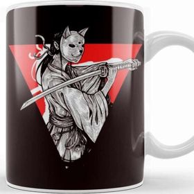 Baskı Dükkanı Japanese Art Samurai Skull Japan Ninja Shinobi Warrior Kendo-2 Kupa Bardak