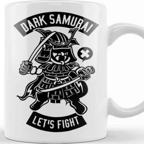Baskı Dükkanı Japanese Dark Samurai Lets Fight Kupa Bardak