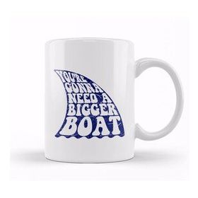 Baskı Dükkanı Jaws Inspired Bigger Boat Quote Porselen Beyaz Kupa Bardak