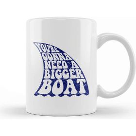 Baskı Dükkanı Jaws Inspired Bigger Boat Quote Porselen Beyaz Kupa Bardak