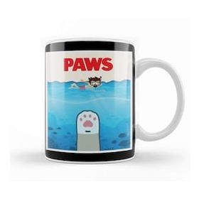 Baskı Dükkanı Jaws Parody Paws Jaws Poster Parody Kupa Bardak