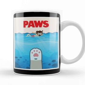 Baskı Dükkanı Jaws Parody Paws Jaws Poster Parody Kupa Bardak