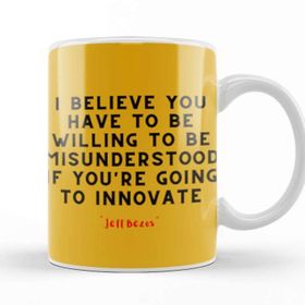 Baskı Dükkanı Jeff Bezos Quotes Entrepreneurs Motivation Inspiration Success Work Gifts Porselen Beyaz Kupa Bardak