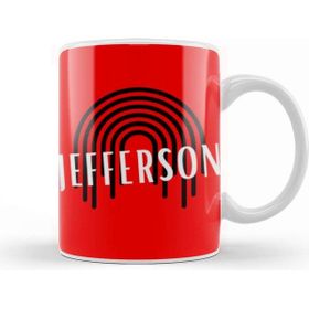 Baskı Dükkanı Jefferson Retro Rainbow Style Porselen Beyaz Kupa Bardak