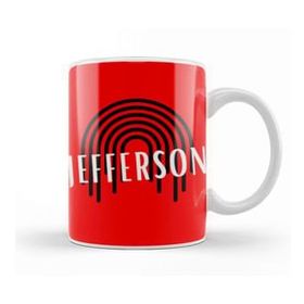 Baskı Dükkanı Jefferson Retro Rainbow Style Porselen Beyaz Kupa Bardak