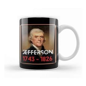 Baskı Dükkanı Jefferson Retro Rainbow Style Porselen Beyaz Kupa Bardak