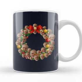 Baskı Dükkanı Jeremy Corbyn Labour Party Multiface Christmas Wreath Porselen Beyaz Kupa Bardak