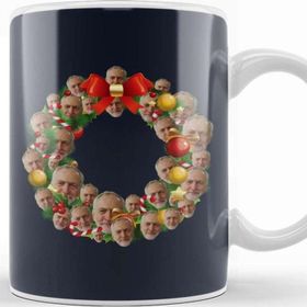 Baskı Dükkanı Jeremy Corbyn Labour Party Multiface Christmas Wreath Porselen Beyaz Kupa Bardak