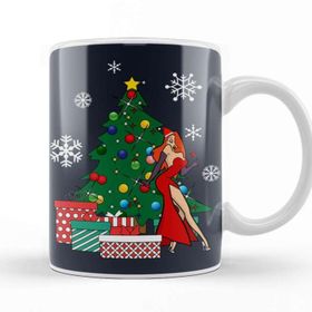 Baskı Dükkanı Jessica Rabbit Around The Christmas Tree Porselen Beyaz Kupa Bardak