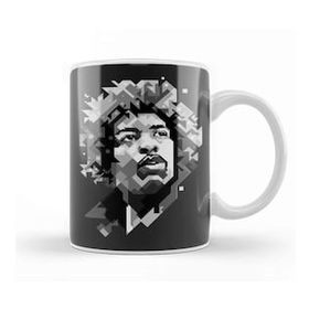 Baskı Dükkanı Jimi Hendrix Black And White Kupa