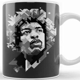 Baskı Dükkanı Jimi Hendrix Black And White Kupa