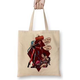 Baskı Dükkanı Jinx Bez Uzun Saplı Krem Rengi Çanta