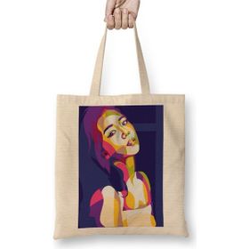 Baskı Dükkanı Jiso Blackpink Bez Uzun Saplı Krem Rengi Çanta