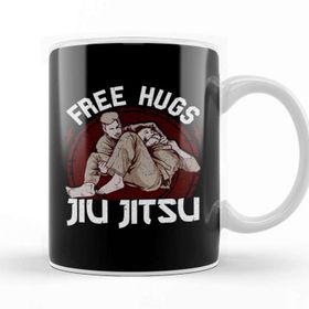 Baskı Dükkanı Jiu Jitsu Free Hugs Funny Bjj Pun Martial Arts Kupa Bardak