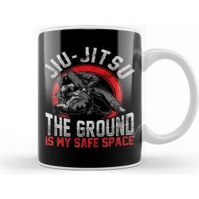 Baskı Dükkanı Jiu Jitsu The Ground Is My Safe Space Bjj Pun Porselen Beyaz Kupa Bardak