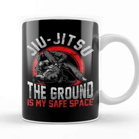 Baskı Dükkanı Jiu Jitsu The Ground Is My Safe Space Bjj Pun Porselen Beyaz Kupa Bardak