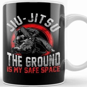 Baskı Dükkanı Jiu Jitsu The Ground Is My Safe Space Bjj Pun Porselen Beyaz Kupa Bardak