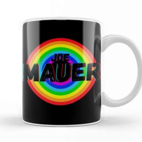 Baskı Dükkanı Joe Mauer Baseball Gifts Vintage Retro Rainbow For Boys And Dad Porselen Beyaz Kupa Bardak