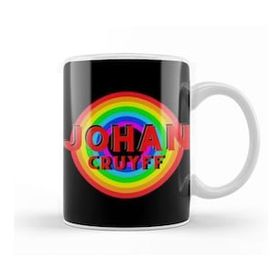 Baskı Dükkanı Johan Cruyff Vintage Retro Rainbow Style Kupa Bardak