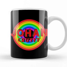Baskı Dükkanı Johan Cruyff Vintage Retro Rainbow Style Kupa Bardak