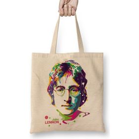 Baskı Dükkanı John Lennon Bez Uzun Saplı Krem Rengi Çanta