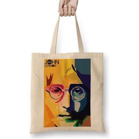 Baskı Dükkanı John Lennon Bez Uzun Saplı Krem Rengi Çanta
