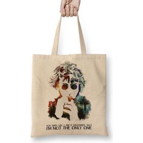 Baskı Dükkanı John Lennon Bez Uzun Saplı Krem Rengi Çanta
