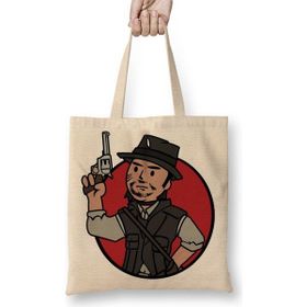 Baskı Dükkanı John Marston Vault Boy Bez Uzun Saplı Krem Rengi Çanta