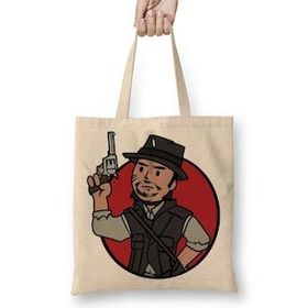 Baskı Dükkanı John Marston Vault Boy Bez Uzun Saplı Krem Rengi Çanta