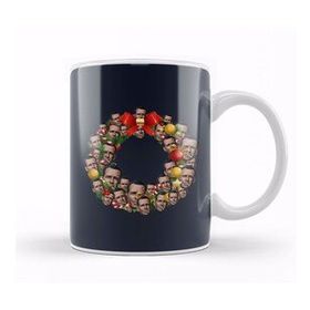 Baskı Dükkanı John Mcclane Die Hard Multiface Christmas Wreath Porselen Beyaz Kupa Bardak